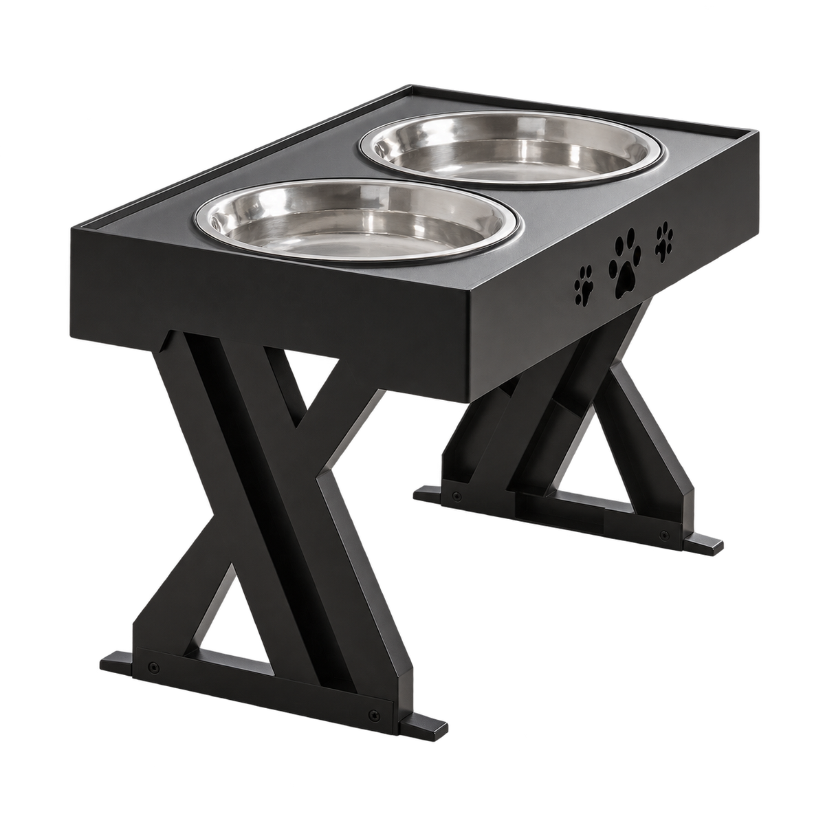 Adjustable Stainless Steel Dog Bowl — isolated product on a transparent background