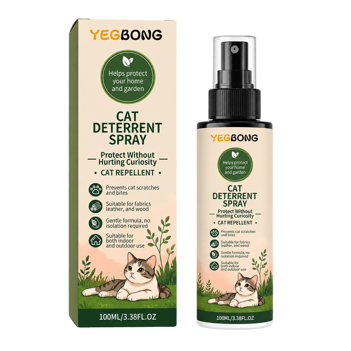 Botanical Cat Deterrent Spray — isolated product on a transparent background