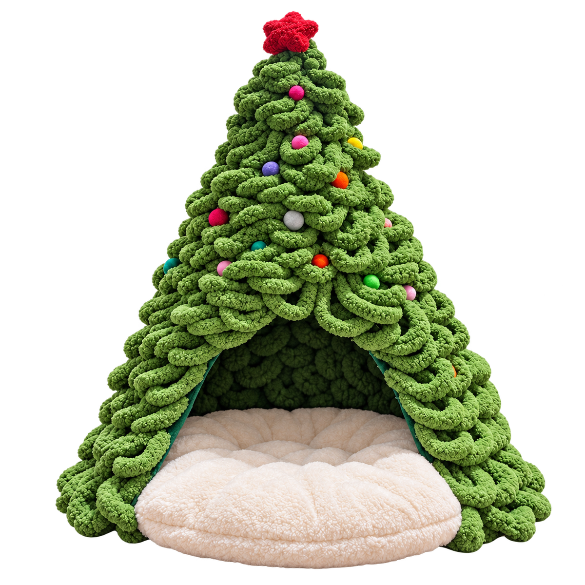 Christmas Tree Cat Nest Kit isolated on transparent background