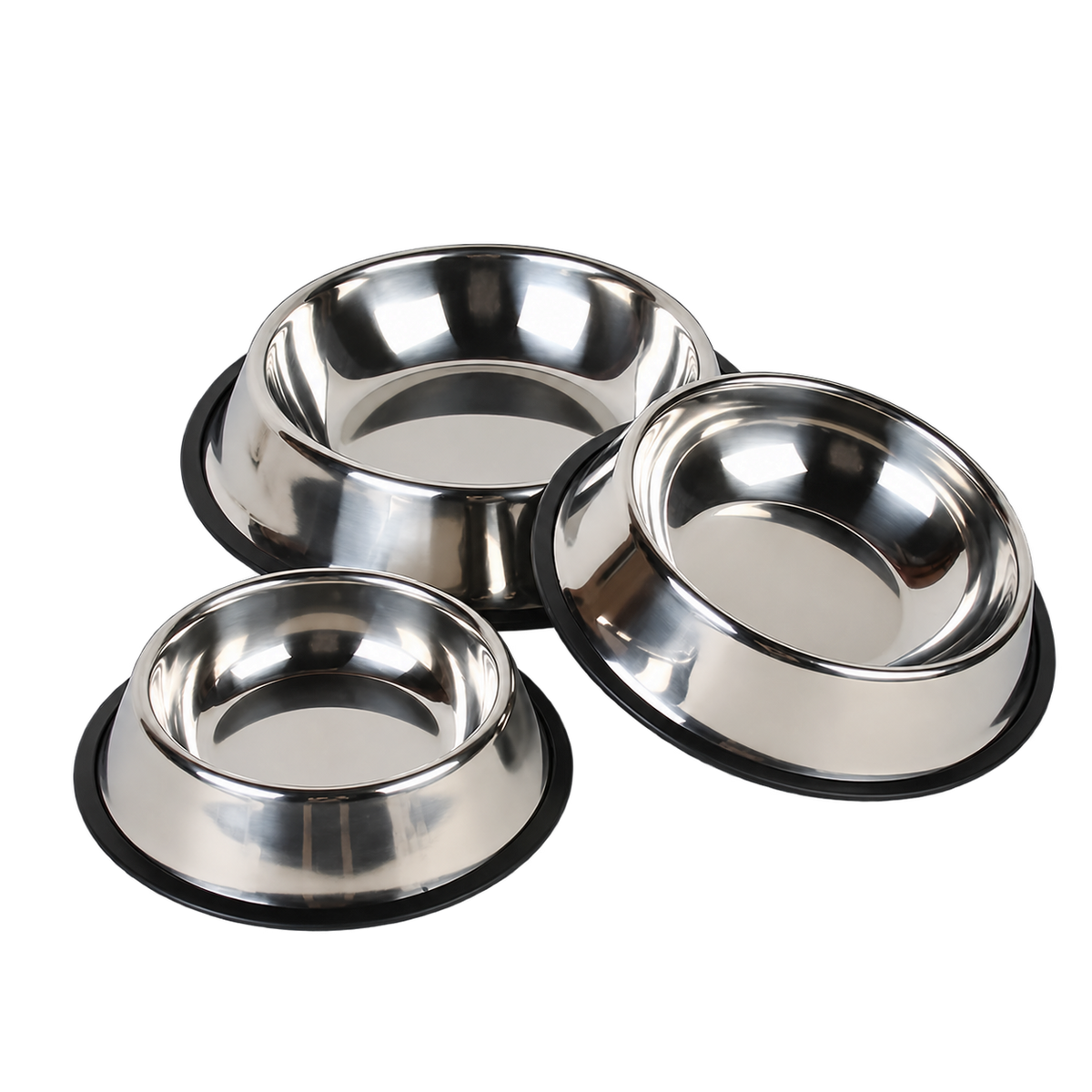 Classic Stainless Steel Pet Bowl — isolated product on a transparent background