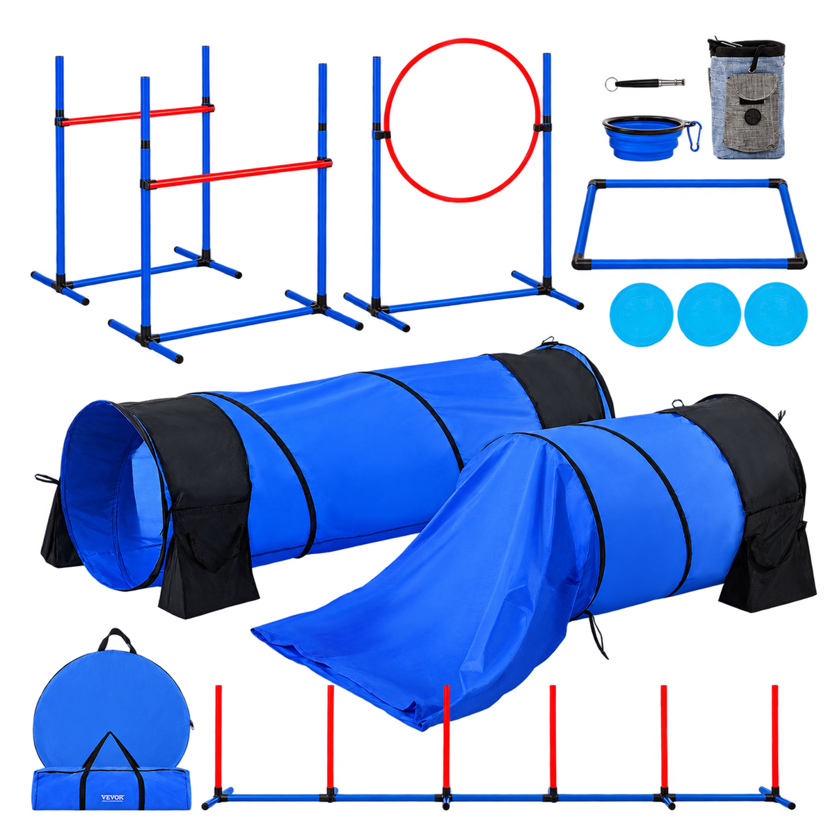 Dog Agility Course 7-Piece Set — isolated product on a transparent background
