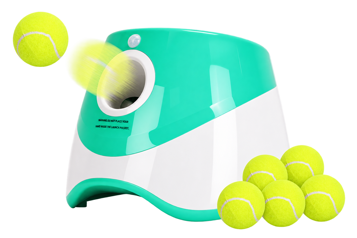 Dog Ball Launcher 6-Ball Set — isolated product on a transparent background