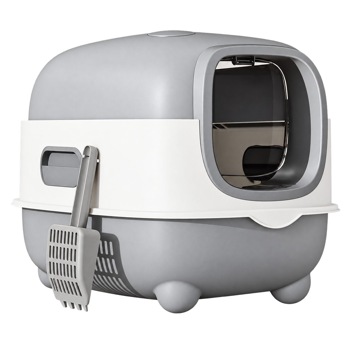 Enclosed UV Cat Litter Box — isolated product on a transparent background