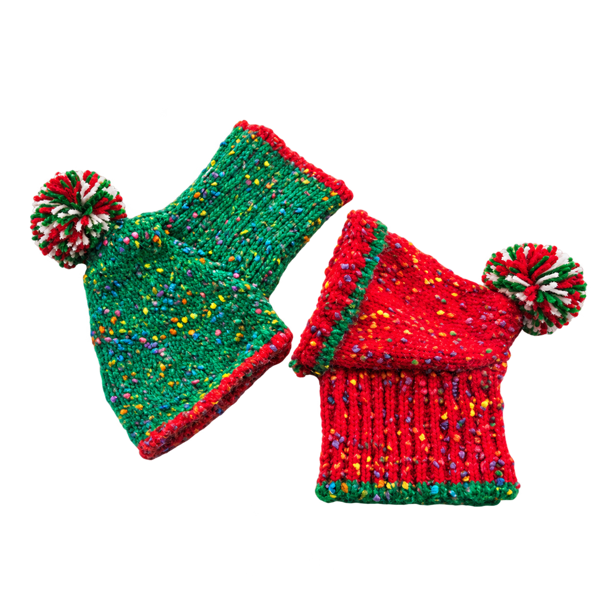 Festive Knit Dog Hood — isolated product on a transparent background
