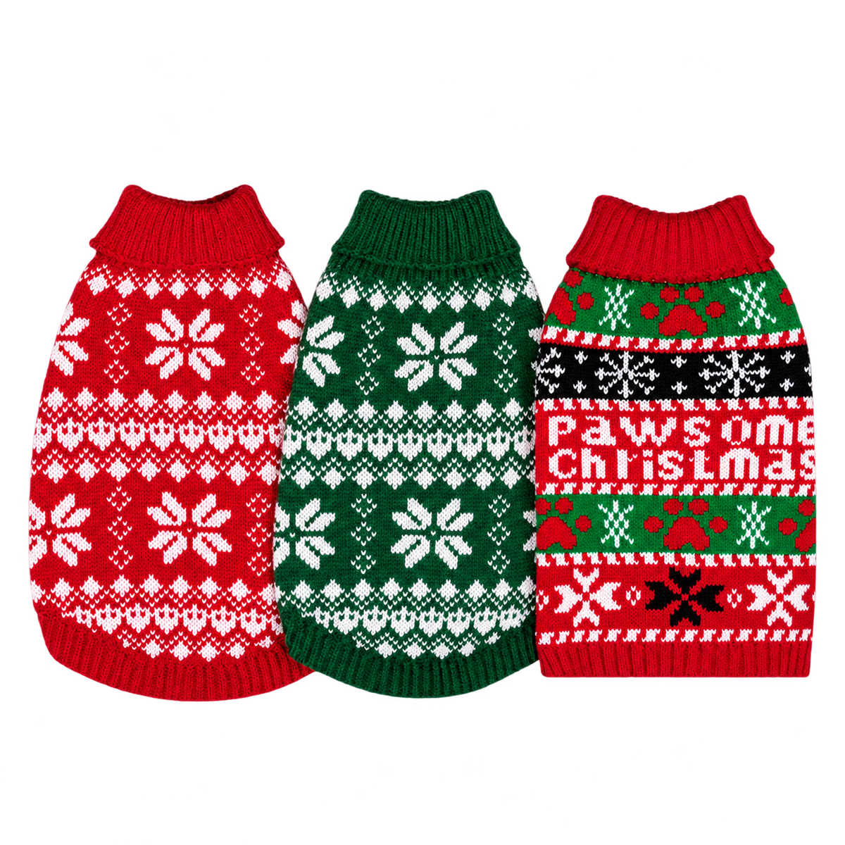 Festive Pet Sweaters & Scarves — isolated product on a transparent background
