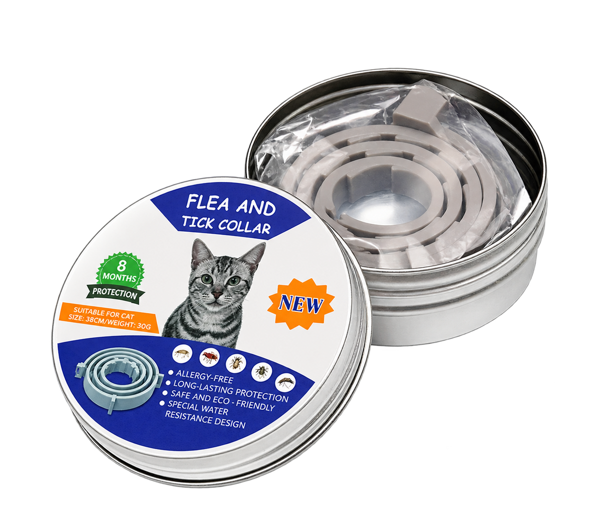 Flea & Tick Pet Collar — isolated product on a transparent background