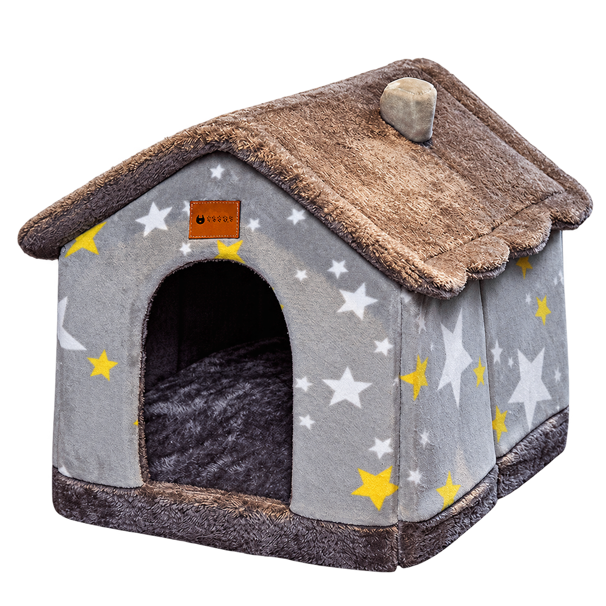 Foldable Plush Pet House isolated on transparent background