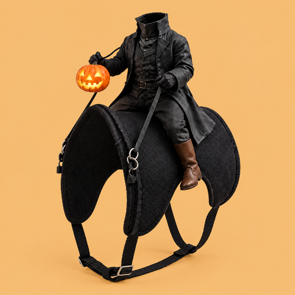 Headless Horseman Resin Figure — product on peach background