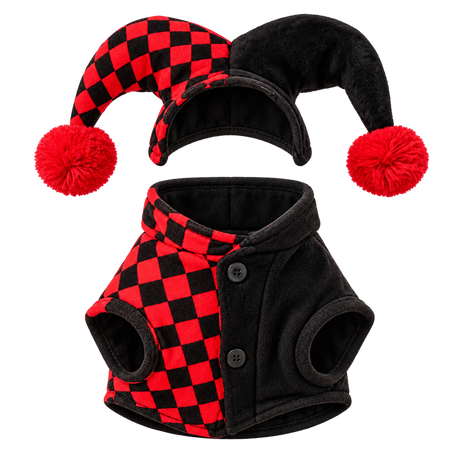 Jester Dog Costume — isolated product on a transparent background