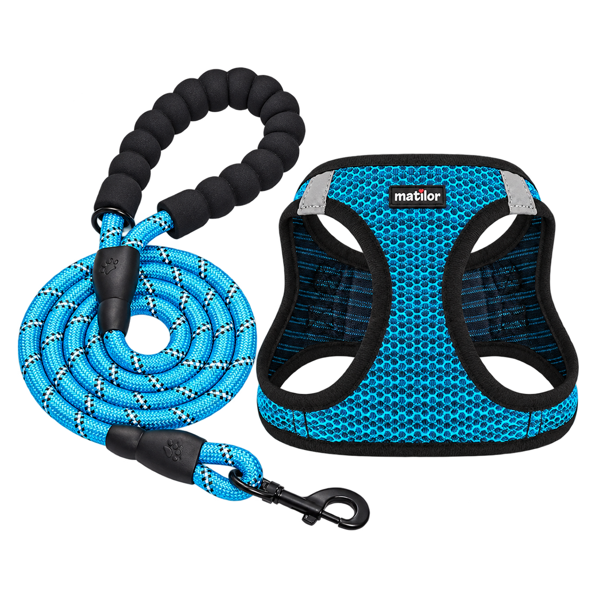 Mesh Dog Harness & Leash — isolated product on a transparent background
