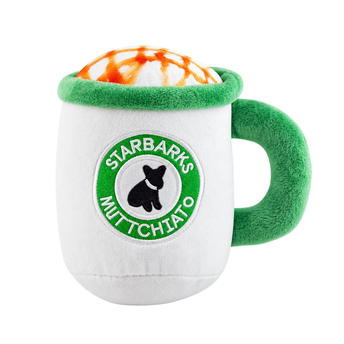 Plush Cup Squeaky Dog Toy — isolated product on a transparent background