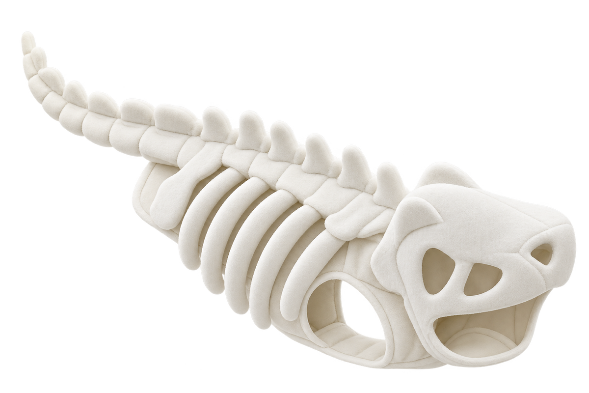 Plush Dinosaur Pet Costume — isolated product on a transparent background