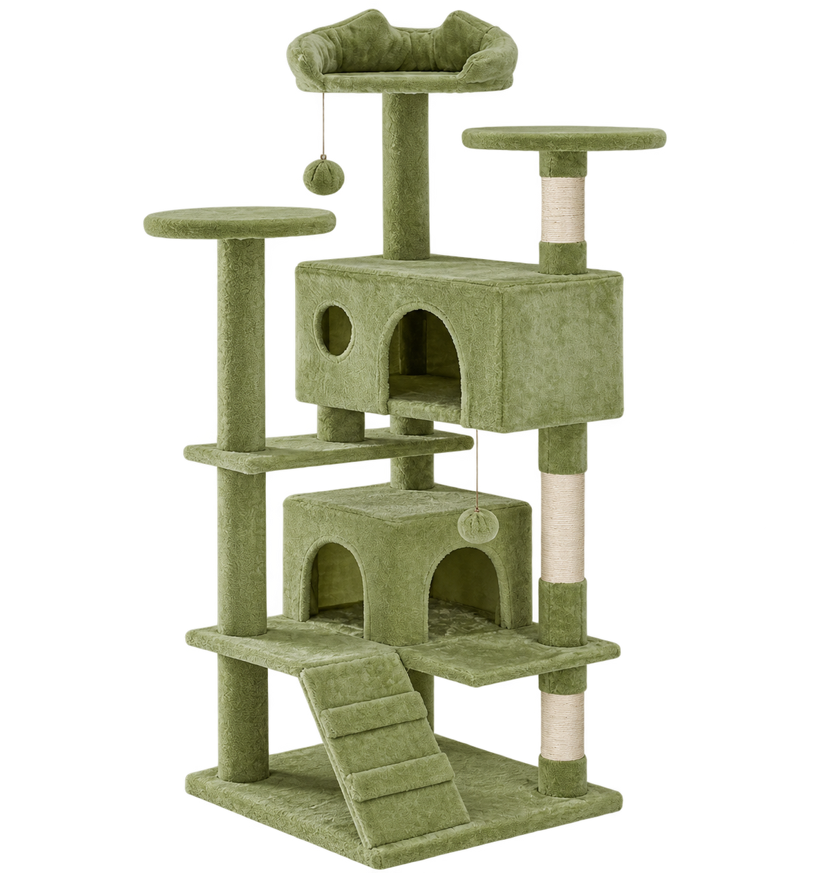 Sisal Cat Play Tower 54 Inch — isolated product on a transparent background