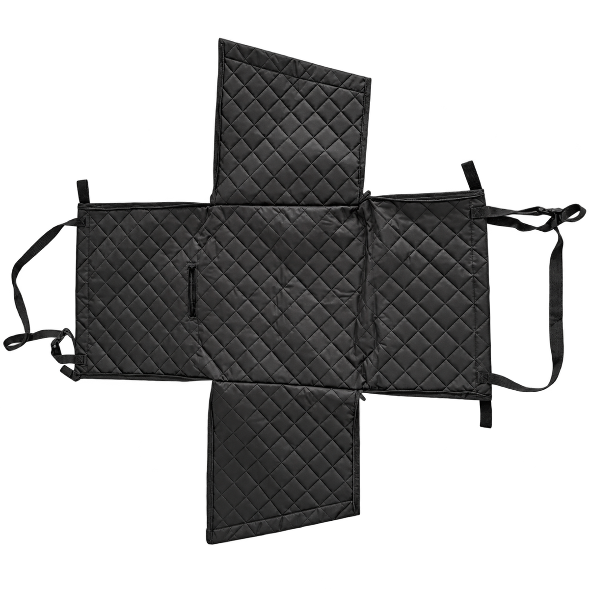 Waterproof Dog Travel Seat — black quilted seat protector, isolated on a transparent background