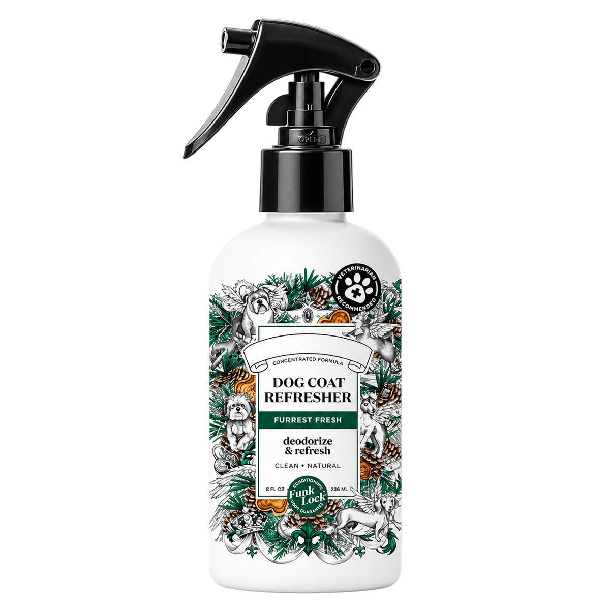 Woodland Dog Deodorising Spray — isolated product on a transparent background