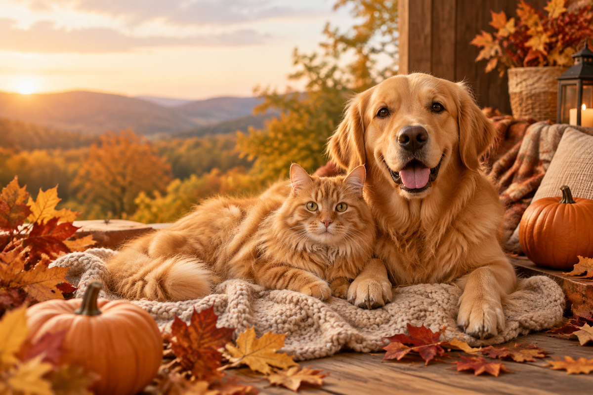 Imagem outonal para a coleção de animais