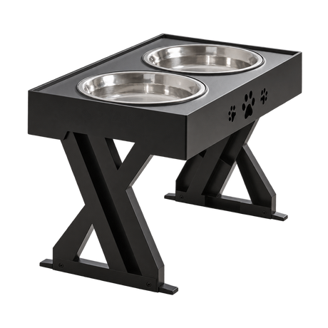 Adjustable Stainless Steel Dog Bowl — isolated product on a transparent background