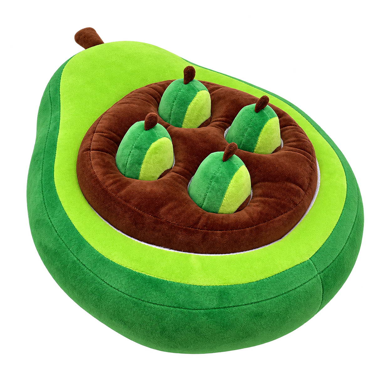 Avocado Plush Stuffed Toy for Pets — isolated product on a transparent background