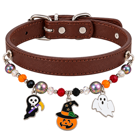 Beaded Halloween Cat Collar — isolated product on a transparent background