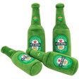 Beer Bottle Plush Squeaker Dog Toy — isolated product on a transparent background