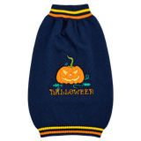 Blue Pumpkin Dog Sweater — isolated product on a transparent background