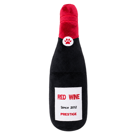 Bottle & Donut Plush Dog Toys — isolated product on a transparent background