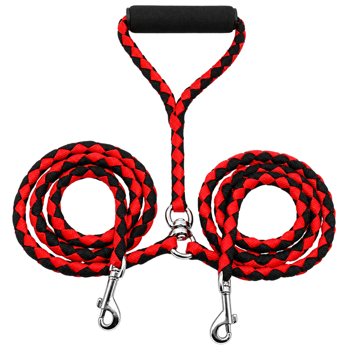 Braided Round Rope Dog Leash — isolated product on a transparent background