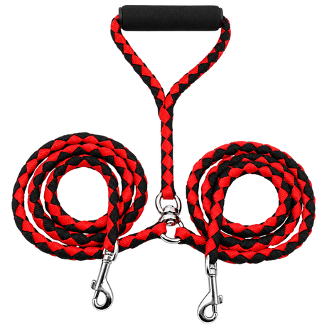 Braided Round Rope Dog Leash — isolated product on a transparent background