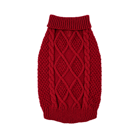 Cable Knit Pet Sweater — isolated product on a transparent background