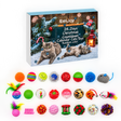 Calendário de Advento para gatos com brinquedos e fundo transparente