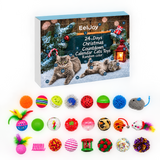 Calendário de Advento para gatos com brinquedos e fundo transparente