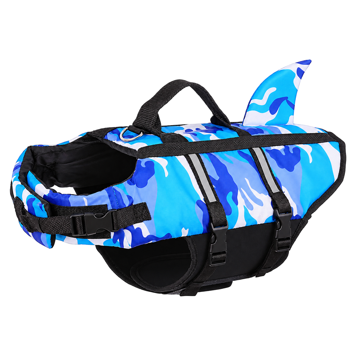 Camouflage Dog Life Jacket — isolated product on a transparent background