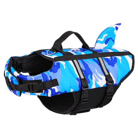 Camouflage Dog Life Jacket — isolated product on a transparent background