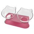 Cat-Face Raised Double Bowl — isolated product on a transparent background