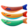 Catnip Fish Toy Trio — isolated product on a transparent background