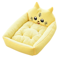 Yellow tiger fleece pet bed, isolated on transparent background