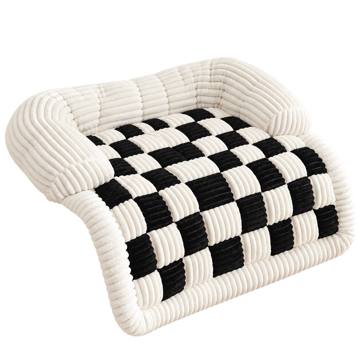 Checkered Pet Bed & Mat isolated on transparent background