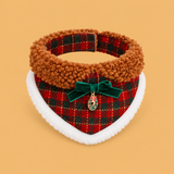 Christmas Cat Hats & Festive Collar Bibs — isolated product on a warm peach background