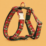 Christmas Snowflake Dog Collar & Walking Set — isolated product on a warm peach background