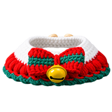 Christmas Cat Collar – Hand-Knitted Festive Bow & Bunny Styles — isolated product on a transparent background