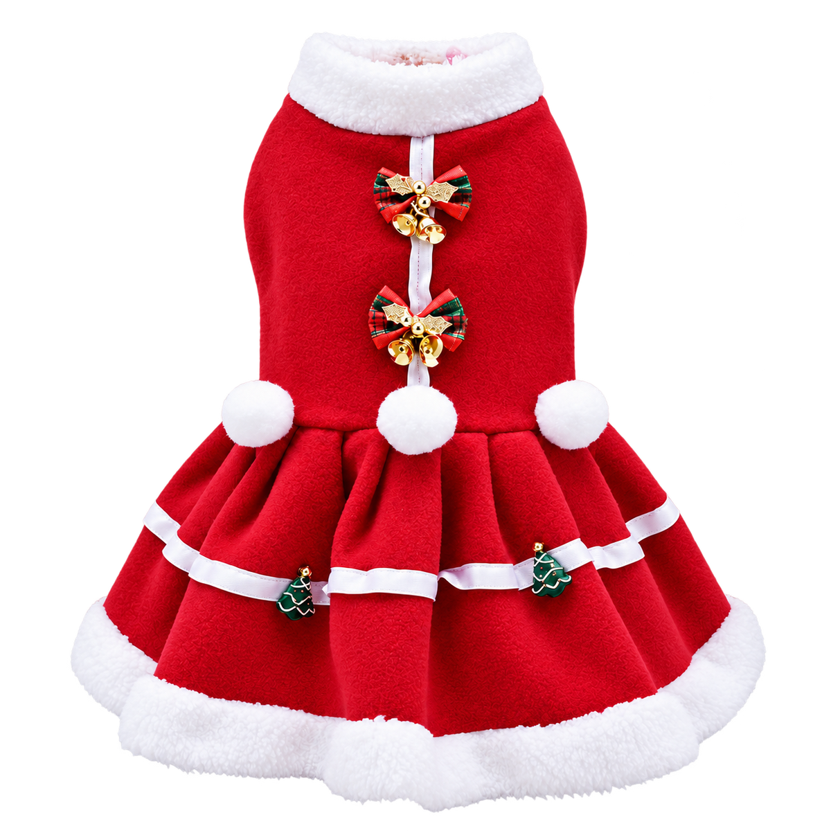 Christmas Fleece Dog Dress — isolated product on a transparent background