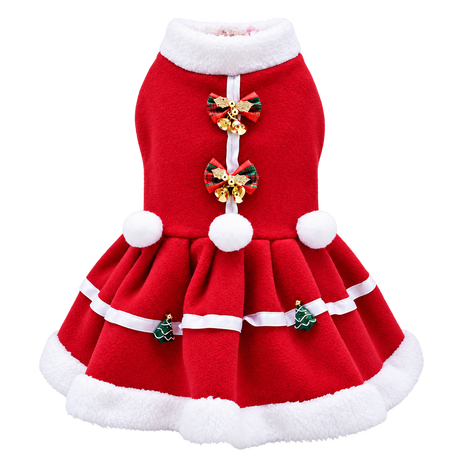 Christmas Fleece Dog Dress — isolated product on a transparent background