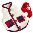 Christmas Fleece Vest with Scarf — isolated product on a transparent background