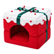 Christmas Plush Cat Bed isolated on transparent background