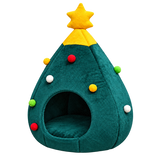Christmas Tree Felt Cat Bed isolated on transparent background