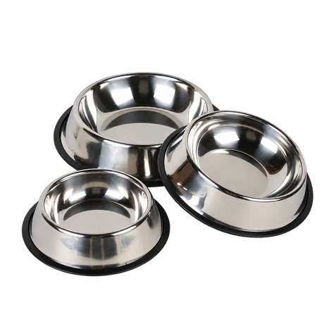 Classic Stainless Steel Pet Bowl — isolated product on a transparent background
