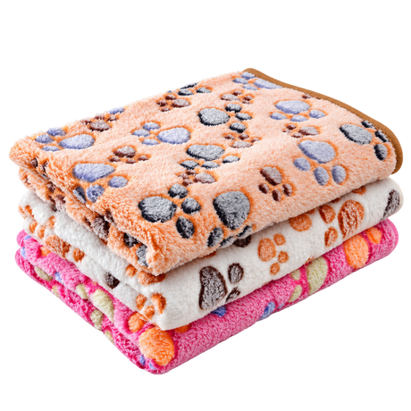 Colourful Pawprint Blanket Trio isolated on transparent background
