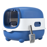 Covered Cat Litter Box with Scoop — isolated product on a transparent background