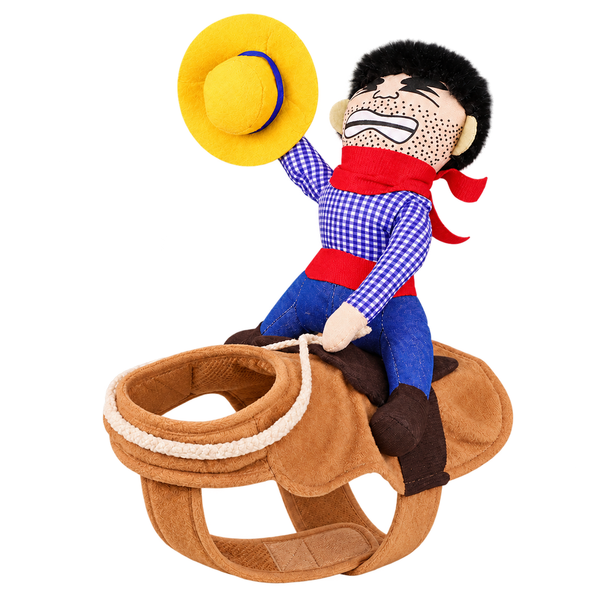 Cowboy Rider Dog Costume — isolated product on a transparent background