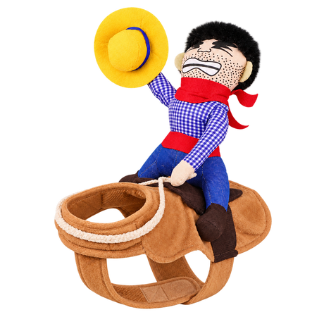 Cowboy Rider Dog Costume — isolated product on a transparent background